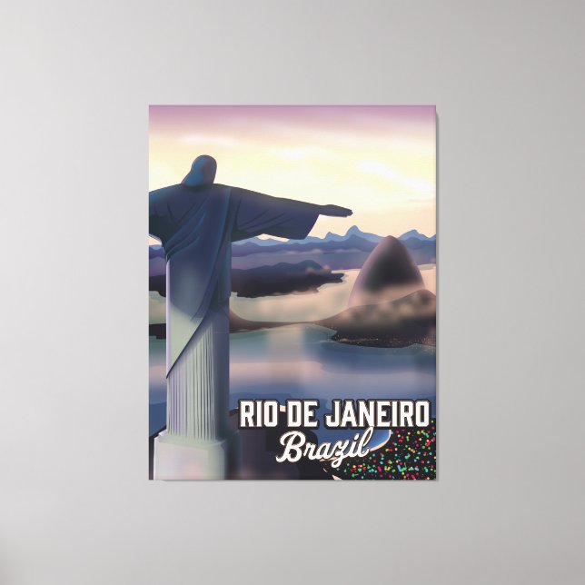 Toile Affiche de voyage à Rio De Janeiro au Brésil. (Recto)