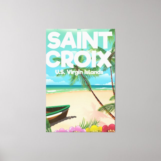 Toile Affiche de voyage à Sainte-Croix, îles Vierges amé (Recto)