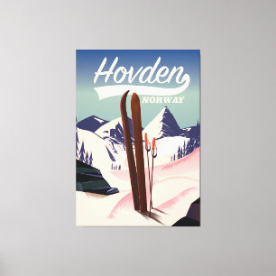 Toile Affiche de voyage à ski Hovden Norvège.