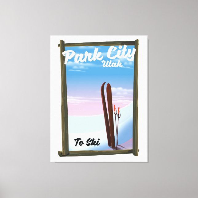 Toile Affiche de voyage à ski Park city Utah (Recto)