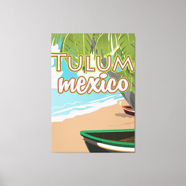 Toile Affiche de voyage à Tulum, Mexique (Recto)