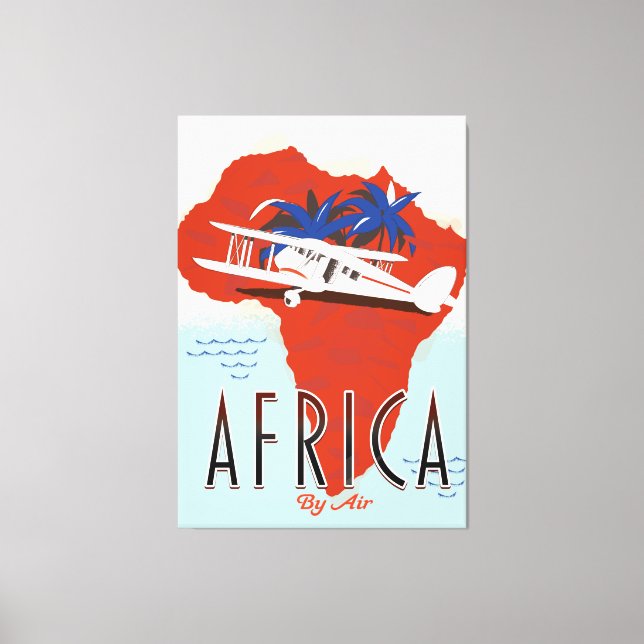 Toile Affiche de voyage Afrique par avion (Recto)