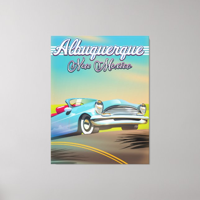 Toile Affiche de voyage Albuquerque Nouveau-Mexique. (Recto)