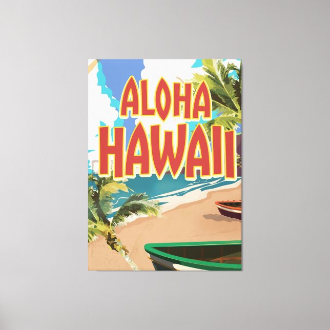 Toile Affiche de voyage Aloha Hawaii (Recto)
