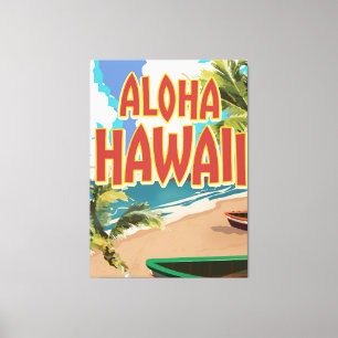 Toile Affiche de voyage Aloha Hawaii