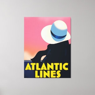 Toile Affiche de voyage Atlantic Lines Cruise Liner