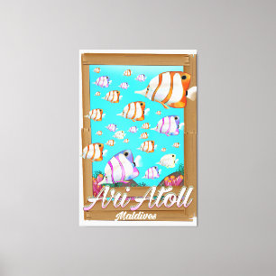 Toile Affiche de voyage Atoll Ari Maldives
