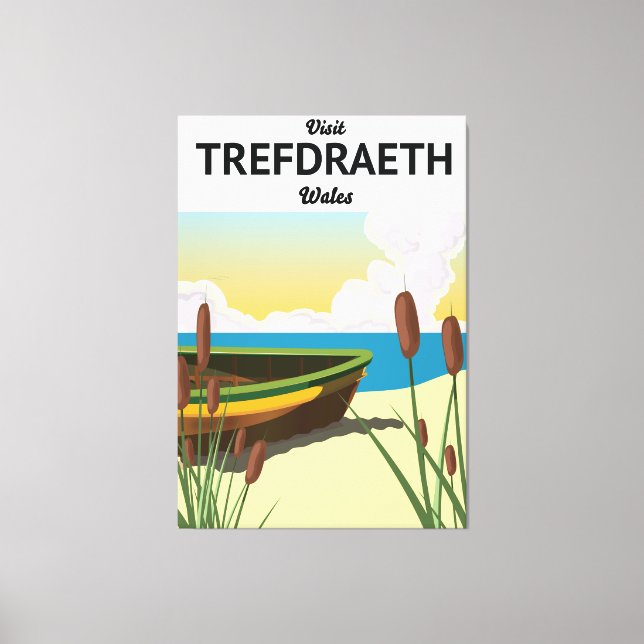 Toile Affiche de voyage au bord de mer de Trefdraeth (Recto)