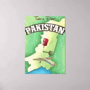 Toile Affiche de voyage au Pakistan en avion