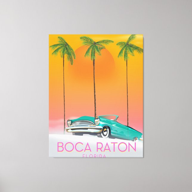 Toile Affiche de voyage Boca Raton Floride. (Recto)