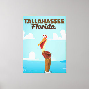 Toile Affiche de voyage caricaturale de Tallahassee Flor