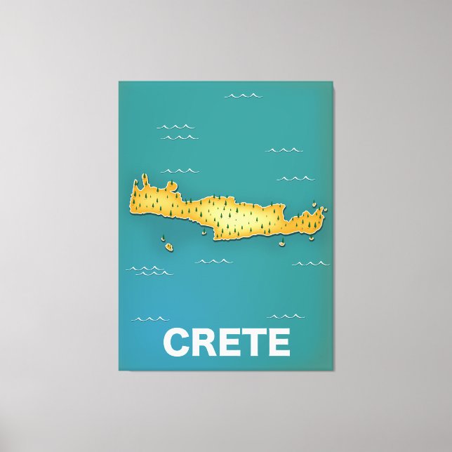Toile Affiche de voyage carte de Crète (Recto)
