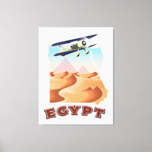 Toile Affiche de voyage Carte de l'Égypte vintage