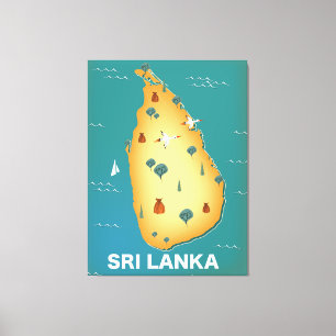 Toile Affiche de voyage carte Sri Lanka