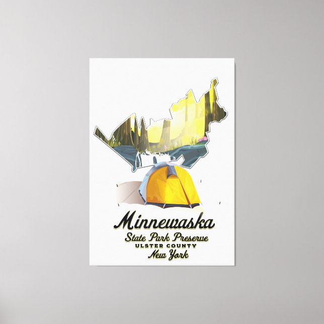 Toile Affiche de voyage dans le parc d'État de Minnewask (Recto)