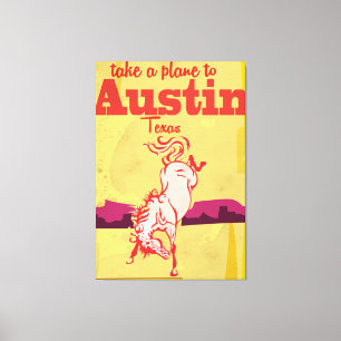 Toile Affiche de voyage d'Austin Texas vintage