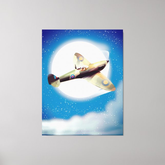Toile affiche de voyage d'avion Spitfire (Recto)