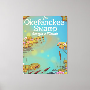 Toile Affiche de voyage de bande dessinée du marais d'Ok