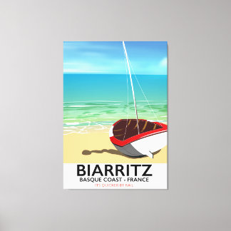 Toile Affiche de voyage de Biarritz France Beach