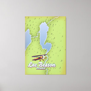 Toile Affiche de voyage de carte de Lac Besson France