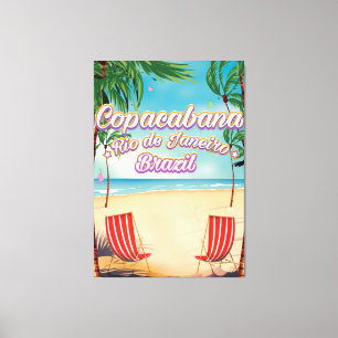 Toile Affiche de voyage de Copacabana, Rio de Janeiro pl