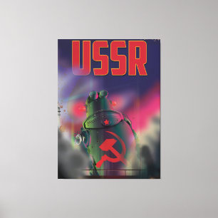 Toile Affiche de voyage de dessin animé de la Russie sov