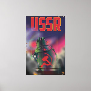 Toile Affiche de voyage de dessin animé de la Russie sov