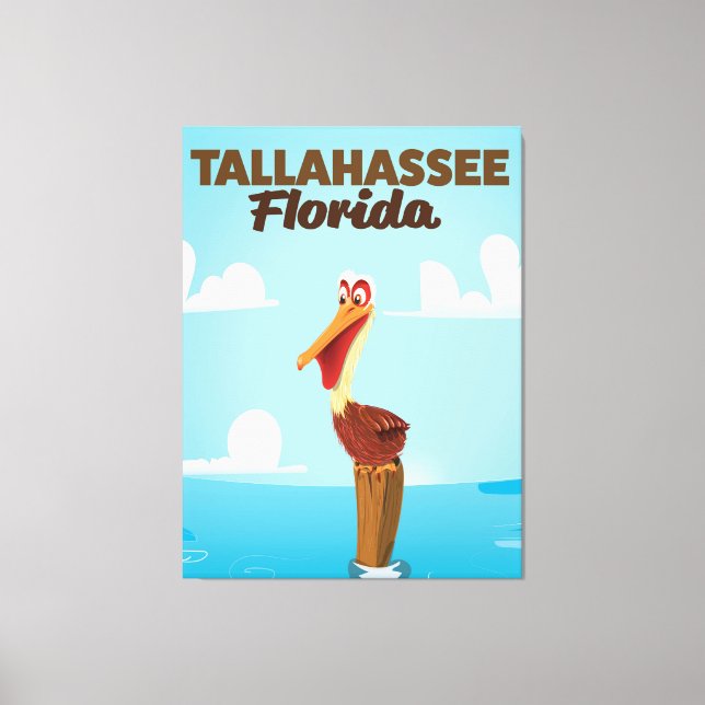Toile Affiche de voyage de dessin animé de Tallahassee e (Recto)