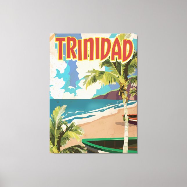 Toile Affiche de voyage de dessin animé de Trinidad (Recto)
