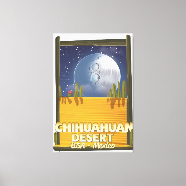 Toile Affiche de voyage de dessin animé du désert de Chi (Recto)