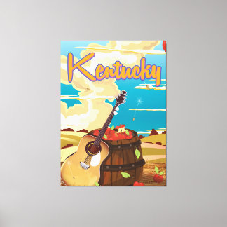 Toile Affiche de voyage de dessin animé vintage du Kentu