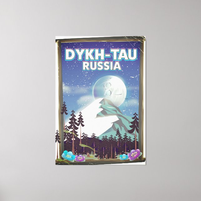 Toile Affiche de voyage de Dykh-Tau Russie. (Recto)