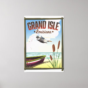 Toile Affiche de voyage de Grand Isle, Louisiane