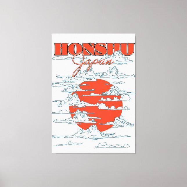Toile Affiche de voyage de Honshu Japon (Recto)