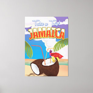 Toile Affiche de voyage de Jamaïque Cartoon