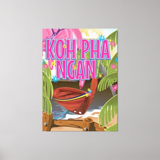 Toile Affiche de voyage de Koh Pha Ngan Thaïlande (Recto)