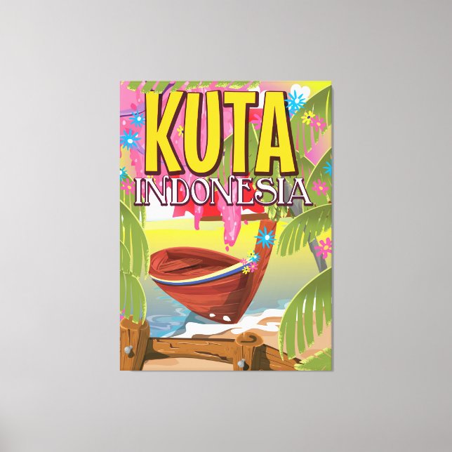 Toile Affiche de voyage de Kuta Indonésie (Recto)