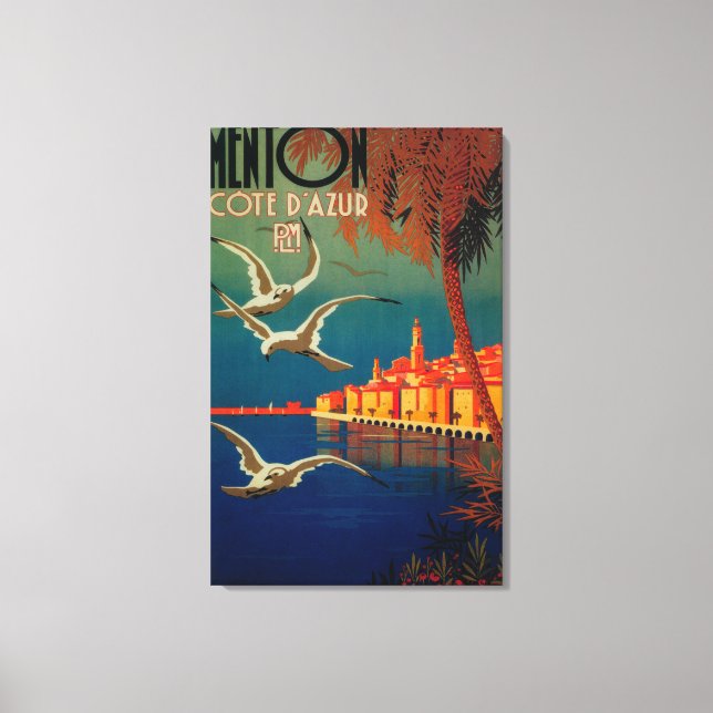 Toile Affiche de voyage de la Côte d'Azur # 1 (Recto)