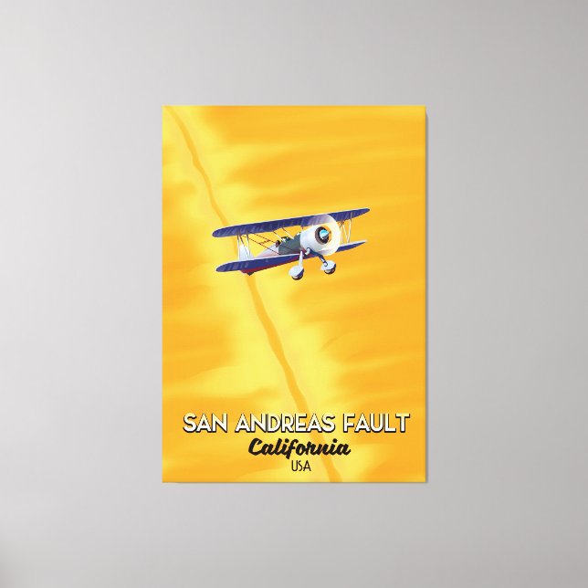 Toile Affiche de voyage de la faille de San Andreas Cali (Recto)