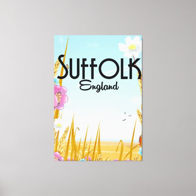 Toile Affiche de voyage de la ferme Suffolk England (Recto)