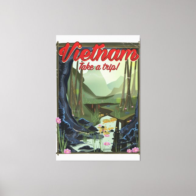 Toile Affiche de voyage de la grotte du Vietnam (Recto)