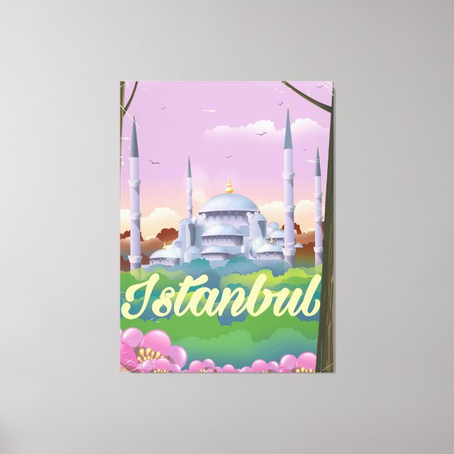 Toile Affiche de voyage de la mosquée bleue d'Istanbul (Recto)