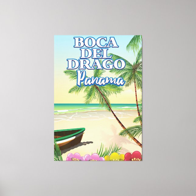 Toile Affiche de voyage de la plage de Boca del Drago Pa (Recto)