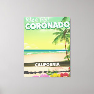 Toile Affiche de voyage de la plage de Coronado Californ