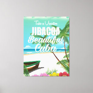 Toile Affiche de voyage de la plage de Jibacoa Cuba