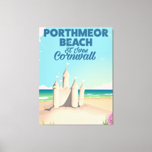 Toile Affiche de voyage de la plage de Porthmeor, St Ive
