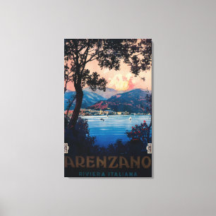 Toile Affiche de voyage de la Riviera d'Italien