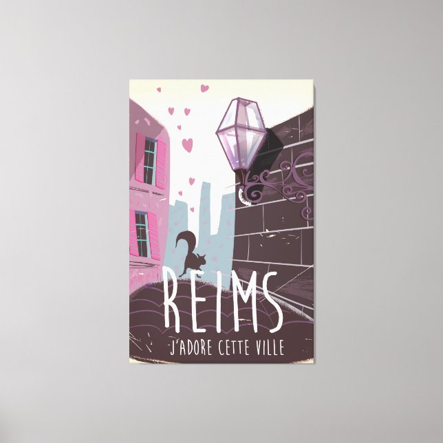 Toile Affiche de voyage de la ville de Reims France (Recto)