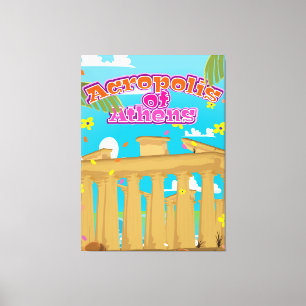 Toile Affiche de voyage de l'Acropole d'Athènes Grèce.