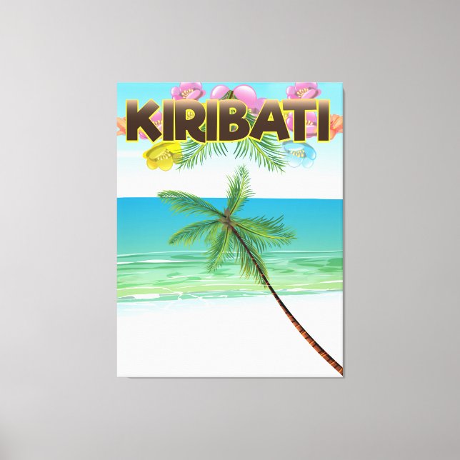 Toile Affiche de voyage de l'île de Kiribati (Recto)